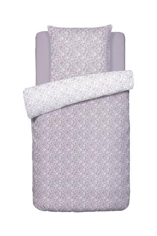 Juego de nórdico de satén de algodón 200 hilos/cm² Parterre de Roses - Violeta