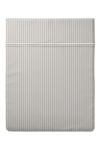 Sábana encimera de percal de algodón 80 hilos/cm² Nantes - Topo y crudo