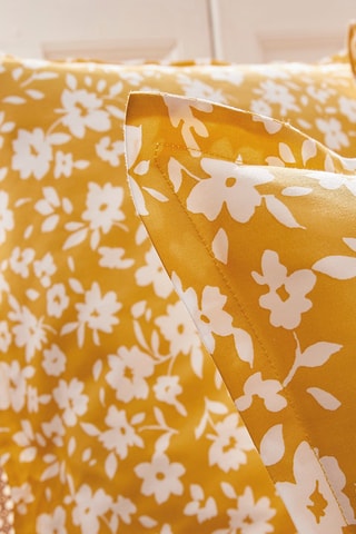 Sábana encimera de satén de algodón 200 hilos/cm² Elégance -  Amarillo