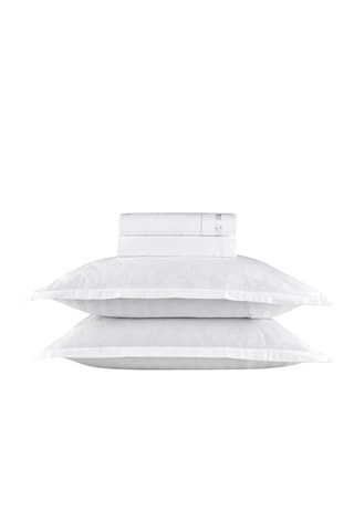 Juego de sábanas de satén de algodón 120 hilos/cm² Petit Chênes - Blanco