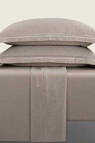 Juego de sábanas de satén de algodón 80 hilos/cm² Nice - Topo