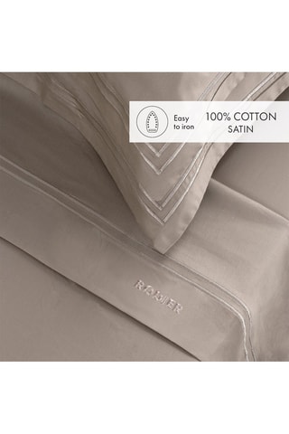 Juego de sábanas de satén de algodón 80 hilos/cm² Nice - Topo