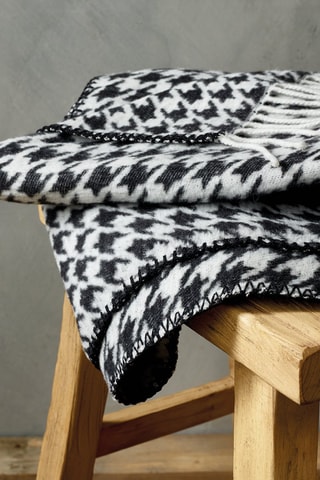 Manta pata de gallo. - Negro y blanco - 130 x 170 cm