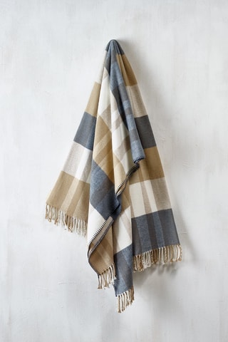 Manta Tartan - Ocre y gris - 130 x 170 cm
