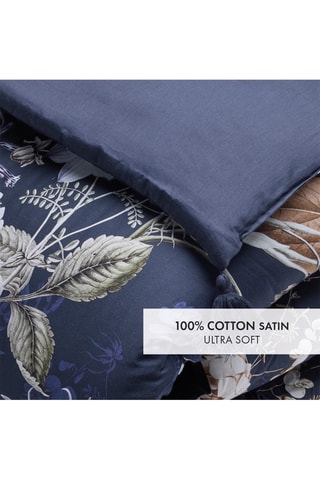 Edredón de satén de algodón 80 hilos/cm² Floraison d’hortensias - Azul