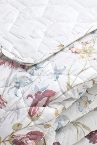 Colcha de satén de algodón 80 hilos/cm² Colibri chantant - Blanco