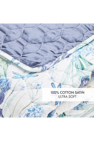 Colcha de satén de algodón 80 hilos/cm² Jardin d’Eden - Blanco