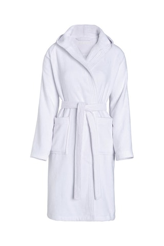 Albornoz con capucha - Blanco