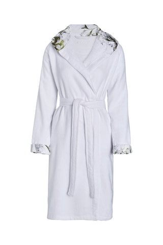 Albornoz con capucha Jungle - Blanco