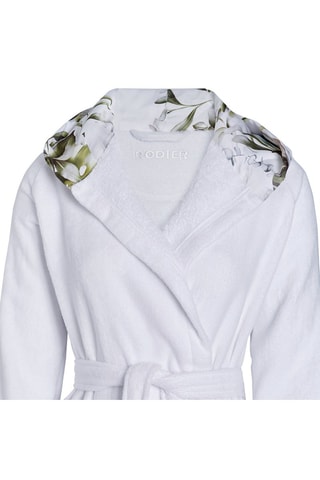 Albornoz con capucha Jungle - Blanco