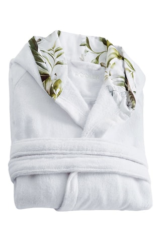 Albornoz con capucha Jungle - Blanco