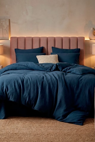 Funda de almohada de gasa de algodón 85 hilos/cm² Uni - Azul