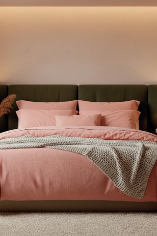 Funda de almohada de gasa de algodón 85 hilos/cm² - Rosa