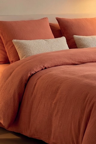 Funda de almohada de gasa de algodón 85 hilos/cm² - Terracota