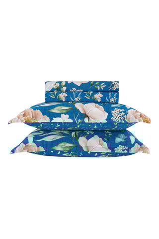 Juego de sábanas de satén de algodón 80 hilos/cm² - Azul