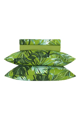 Juego de sábanas de satén de algodón 80 hilos/cm² - Verde claro