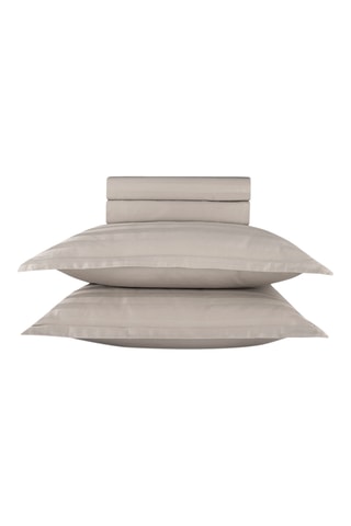 Juego de sábanas de satén de algodón 80 hilos/cm² - Topo