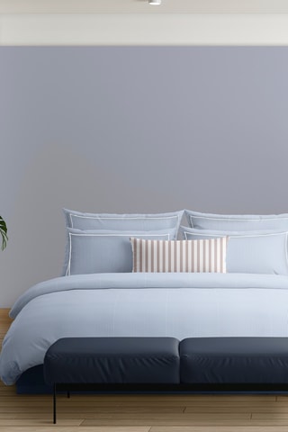 Juego de sábanas de percal de algodón 80 hilos/cm² - Azul claro