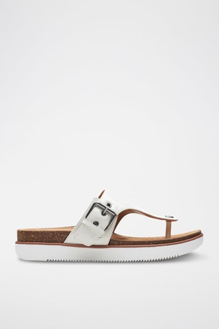 Tongs en cuir Elayne Step - Blanc