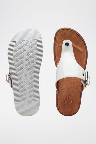 Tongs en cuir Elayne Step - Blanc