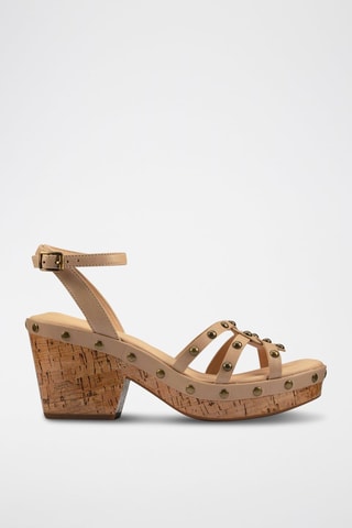 Sandales à talons en cuir Maritsa 70 - Taupe