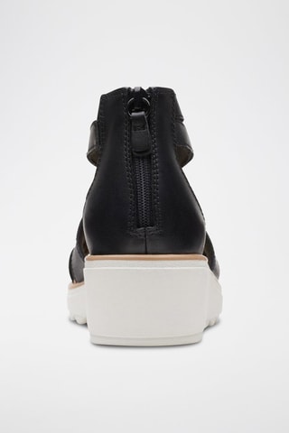 Sandales compensées en cuir Jillian - Noir