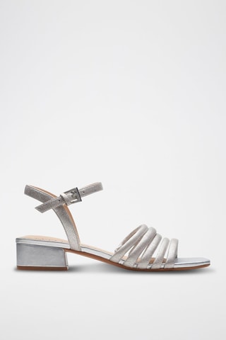 Sandales à talons en cuir Seren25 - Argenté