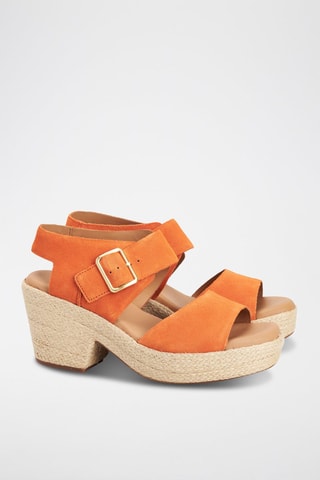 Sandales à talons en nubuck KimmeiHi Strap - Orange