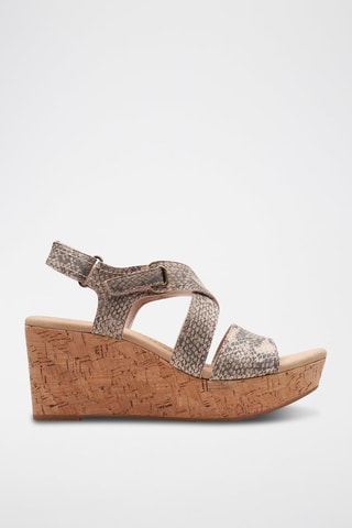 Sandales compensées Rose Way - Beige