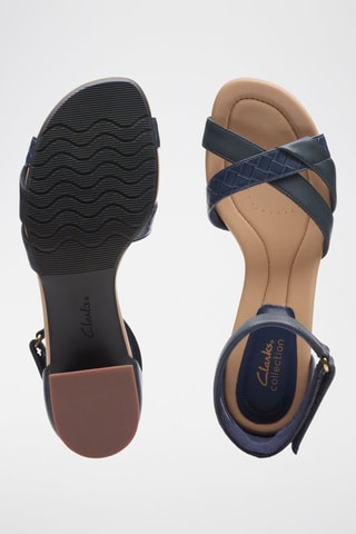 Sandales à talons en cuir Lily - Bleu marine