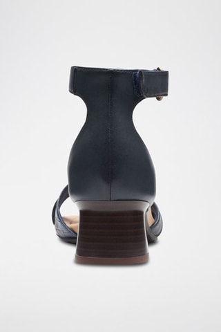 Sandales à talons en cuir Lily - Bleu marine