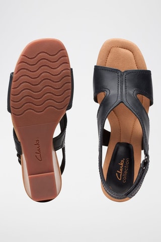 Sandales compensées en cuir Kyarra - Noir