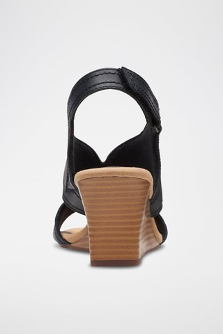 Sandales compensées en cuir Kyarra - Noir