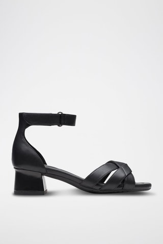 Sandales à talons en cuir Lily - Noir