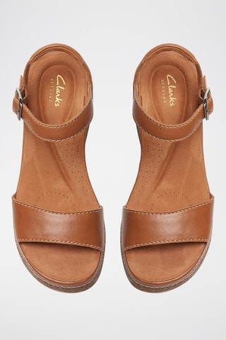 Sandales compensées en cuir Kassanda - Marron