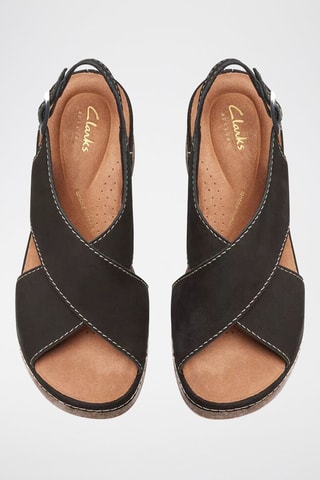 Sandales compensées en nubuck Kassanda - Noir