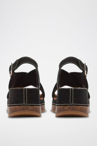 Sandales compensées en nubuck Kassanda - Noir