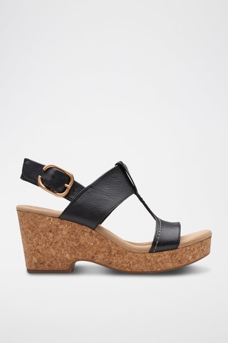 Sandales à talons en cuir Giselle - Noir