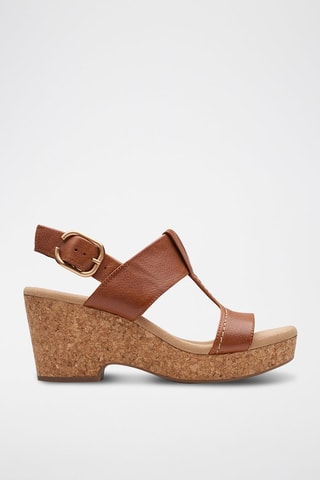 Sandales à talons en cuir Giselle - Marron clair