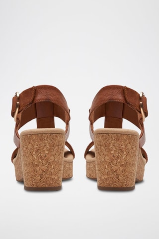 Sandales à talons en cuir Giselle - Marron clair