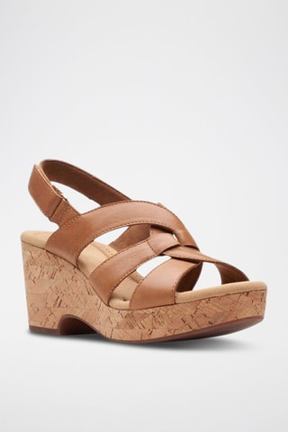 Sandales à talons en cuir Giselle - Marron clair