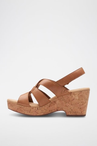 Sandales à talons en cuir Giselle - Marron clair