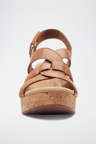 Sandales à talons en cuir Giselle - Marron clair