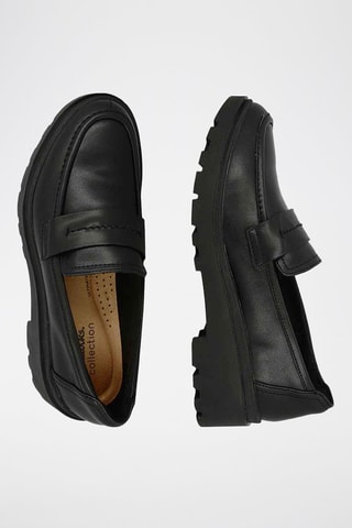 Mocassins à talons en cuir Calla - Noir