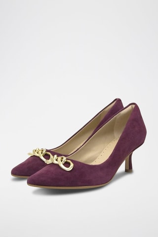 Escarpins en nubuck Trim Merlot - Violet