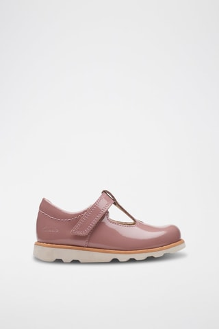 Babies en cuir verni Crown Teen - Vieux rose