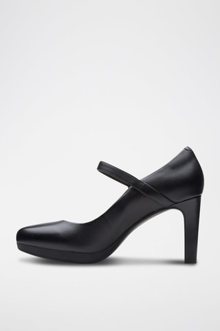 Babies à talons en cuir Ambyr - Noir