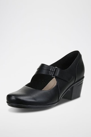 Babies à talons en cuir Emslie - Noir