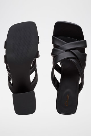 Mules à talons en cuir Sheer65 Step - Noir