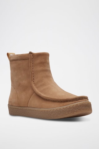 Bottines plateformes fourrées en nubuck Barleigh Pull - Marron clair